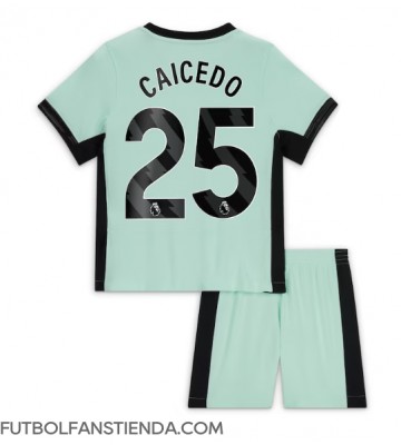 Chelsea Moises Caicedo #25 Tercera Equipación Niños 2023-24 Manga Corta (+ Pantalones cortos)